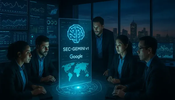 An Illustration for Sec-Gemini v1- Google's AI Model Revolutionizing Cybersecurity